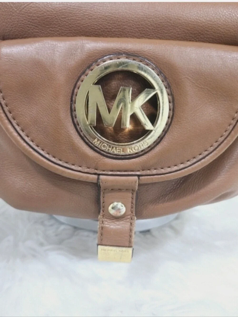 Michael Kors Fulton Hobo Brown Leather Women's Shoulder Bag